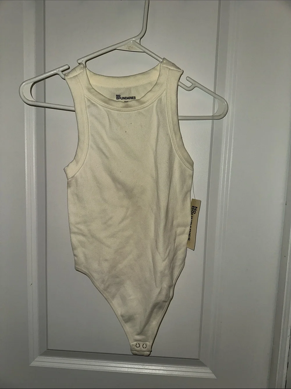 No Boundaries Cream Ribbed Tank One-Piece for kids